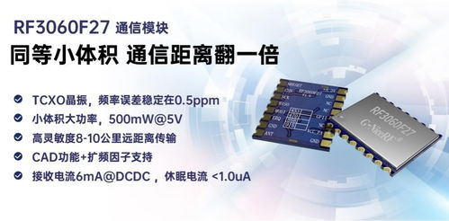 RF3060F27通信模塊 以小博大，通信距離翻倍的革新之作